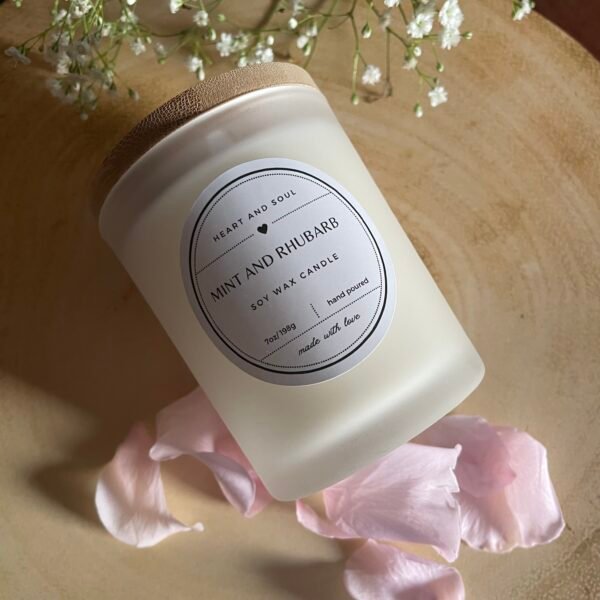 Mint and Rhubarb soy wax candle - Image 2