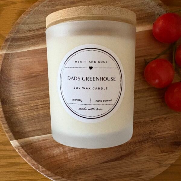 Dads greenhouse soy wax candle